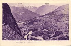 VINTAGE POSTCARD Heavy the Valley D' Argeles Seen Of Funicular Of the Peak Of Jer