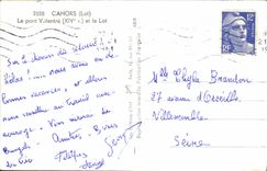 MODERN CARD Cahors the Valentre Bridge And the Batch