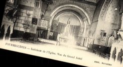 VINTAGE POSTCARD Interior Fourmigueres Of the Church Seen Of the Large Furnace bridge