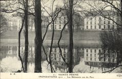 VINTAGE POSTCARD Sainte Perine Floods 1910 Building industries Seen Of the Park