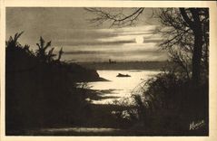 VINTAGE POSTCARD Emerald Dimension Edges Of the Rancid Effect of the evening on Richardais