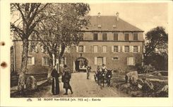 POSTAL Mont co de la VENDIMIA. El coche de la entrada de Odile tiene asno