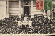 VINTAGE POSTCARD Basilica De Fourviere Mass In the open air during the song of Parce Lyon Dome