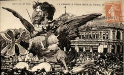 VINTAGE POSTCARD Carnaval Of Nice the Duck has Three Nozzles Carnival