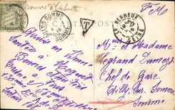 VINTAGE POSTCARD Perreux Places Republic Which occurred Ledru Rollin Tramway