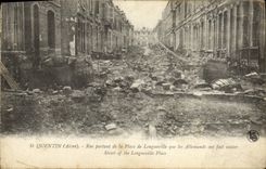 VINTAGE POSTCARD St Quentin Street On the basis of the Place De Longueville Which the Germans Made Jump Militaria