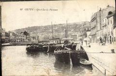 CPA Cette Quai Louis Pasteur Bateaux Peniches