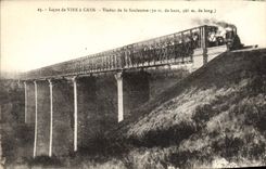 VINTAGE POSTCARD Ligne Of Transfers has Caen Viaduc Of Souleuvre Train