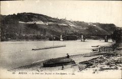 VINTAGE POSTCARD Rouen the Bridge with the English and Good Seconrs