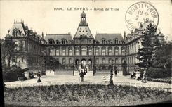 Ayuntamiento de Le Havre de la POSTAL de la VENDIMIA