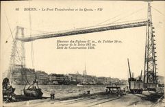 VINTAGE POSTCARD Rouen the Transporter bridge and Quays