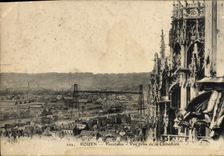 VINTAGE POSTCARD Rouen Panorama Seen from of the Cathedral