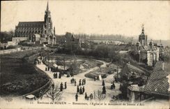 CPA Rouen Bonsecours I'Eglise et le monument de Jeanne d'arc 