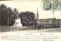 CPA Rouen Statue de Pierre Corneille
