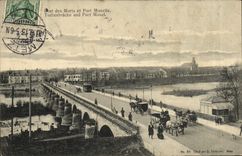 Puente de la POSTAL de la VENDIMIA de muerto y fuerte el Mosela Metz