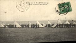 VINTAGE POSTCARD the Call to the Wood Camp I' Eveque Militaria