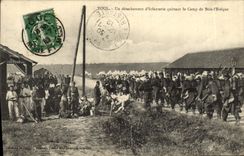 VINTAGE POSTCARD Toul a detachment of Infantry leaving the Wood Camp I' Eveque Militaria