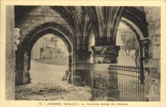 VINTAGE POSTCARD Jumieges Old entry of I' Abbaye