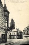 VINTAGE POSTCARD Verneuil Old woman House Street of the Canon and turn of the church of the Madeleine
