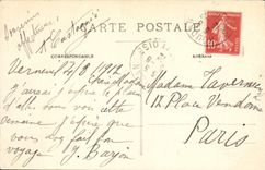 VINTAGE POSTCARD Verneuil Old woman House Street of the Canon and turn of the church of the Madeleine