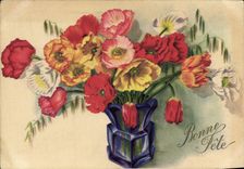 CPM Bonne Fete Fleurs