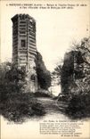 VINTAGE POSTCARD Montfort Amaury Ruins of the Old Keep and turn of staircase of Anne of Brittany