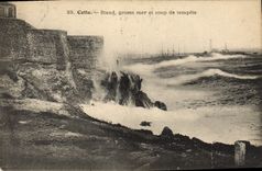 CPA Cette Stand Grose mer et coup de tempete