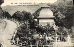 CPA Capvern Les Bains La Buvette Le Parc Et La Route Du Bouride