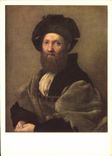 MODERN CARD Painting Italian Raphael Sanzio the Portrait De Balthazar Castiglione Museum of Louvre