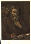 MODERN CARD Dutch Painting Rembrandt Van Ryn Holy Mathieur and the angel Museum of Louvre Paris