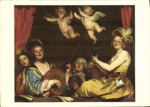 MODERN CARD Dutch Painting Gerald Honthorst Concert Museum of Louvre Paris