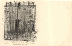 VINTAGE POSTCARD Mans Old woman House of the Queen Berengere Grill museum