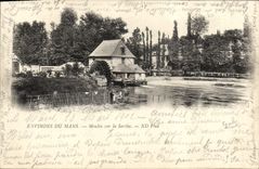 VINTAGE POSTCARD Mans Mill on the Sarthe
