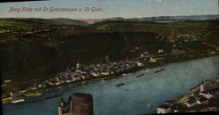 VINTAGE POSTCARD Burg Katz MIT St Goarshausen St Goar