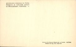 VINTAGE POSTCARD Maillezais Religious architecture of Poitou Walls of the old abbey