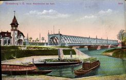 VINTAGE POSTCARD Strassburg Neue Rheinbrucke Beautiful Keht