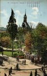 Jardín público de Toulouse de la POSTAL de la VENDIMIA y subsistencia del capitole