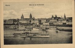 CPA Mainz Blick Von Der Strabenbrucke Bateaux