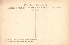 CPA Albert 1er Roi des Belges Soldat Militaria