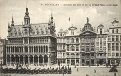 VINTAGE POSTCARD Brussels Houses of the King and Large Places