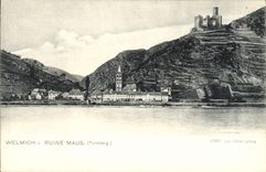 VINTAGE POSTCARD Welmich Ruins Maus Turmberg