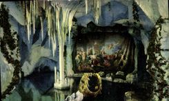 VINTAGE POSTCARD Kgl Schloss Linderhof Blaue cave Swan