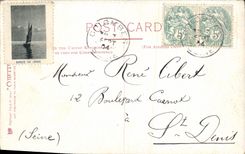 POSTAL Londres de la VENDIMIA el banco y el intercambio real