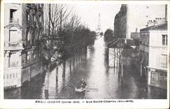 CPA Paris Inonde Rue Saint Charles Grenelle Tour Eiffel