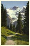 VINTAGE POSTCARD Gebirgslandscheff MIT Jungfrau und Silberhorn