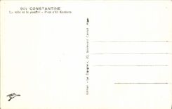 POSTAL Constantina de la VENDIMIA la ciudad y el puente del hoyo del EL Kantara