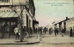 VINTAGE POSTCARD Ferryville Street Admiral Courbet known as street of the Arabs
