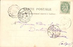 VINTAGE POSTCARD Sidi Bel Abbès Military Cercie And the Avenue Of the Station