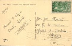 CPA Oran Hotel des Postes et Place de la Basillie