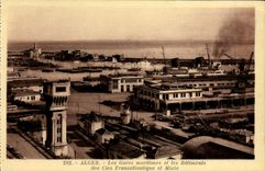 CPA Alger Les Gares maritimes et les Batiments des Cies Transatlantique et Mixte Bateau 